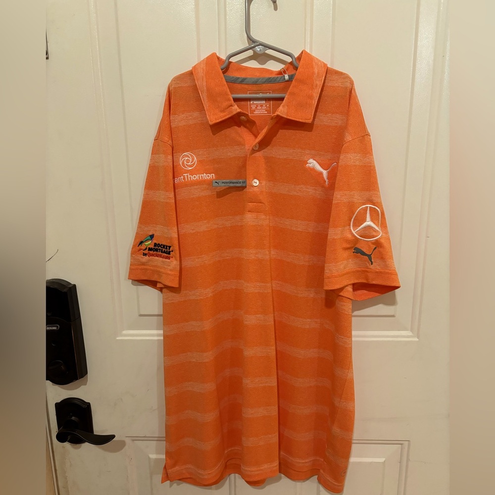 NEW Puma Golf Polo - Rickie Fowler Sponsor Tags - Sz M
